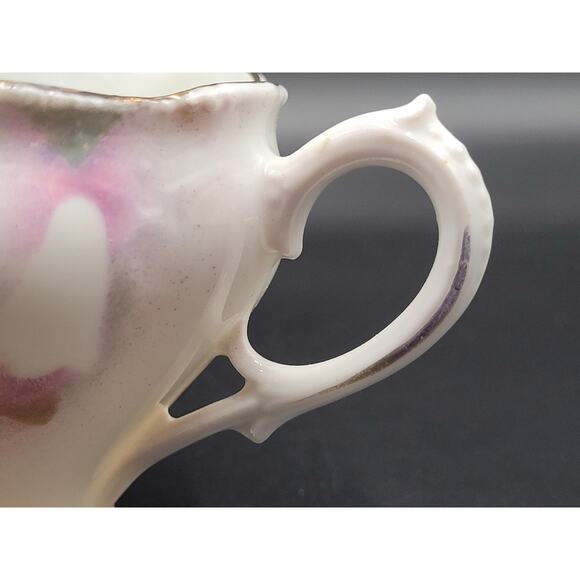 Antique Tea Cup Germany Porcelain Grapes Vineyard Gold Gilt Transfer - Picture 8 of 11